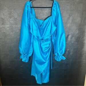 ASOS Curve Blue Belted‎ Dress Size 18